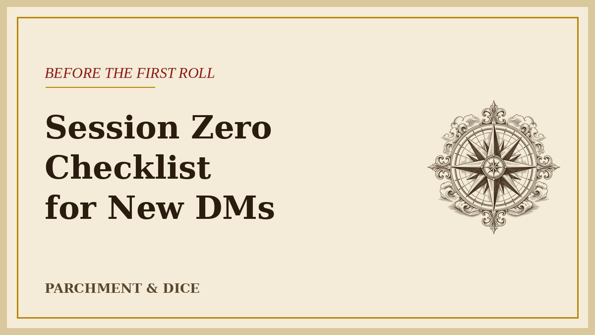 Session Zero Checklist for New DMs