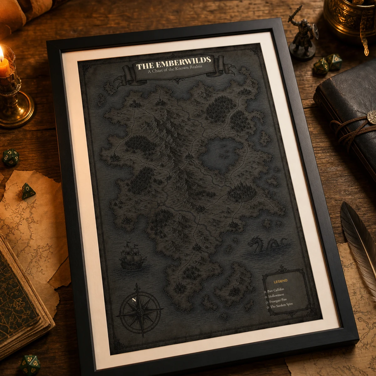 Fantasy Map Print - DnD Map Wall Art - Original Fantasy World Map - RPG Cartography Poster - Dungeon Master Gift - Instant Download — DnD Map Wall Art - Original Fantasy World Map - RPG Cartography Poster - Dungeon