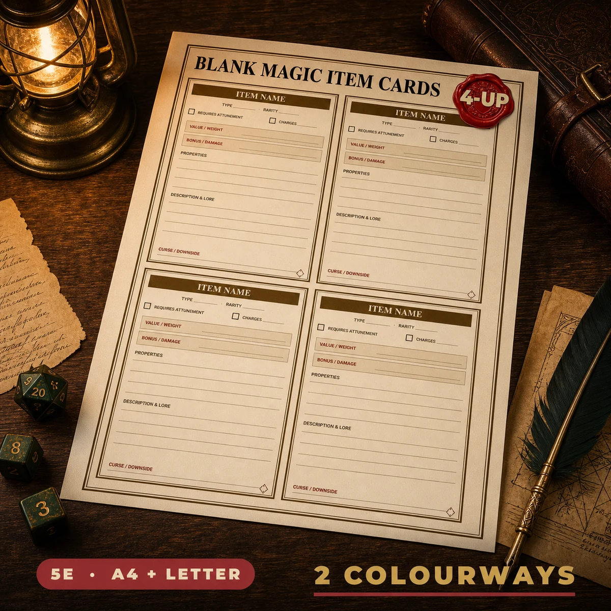 Blank DnD Magic Item Cards Printable - Build Your Own Fillable 5e Magic Item Cards - Homebrew TTRPG Print and Cut - Instant Download — Build Your Own Fillable 5e Magic Item Cards - Homebrew TTRPG Print and Cut - Ins