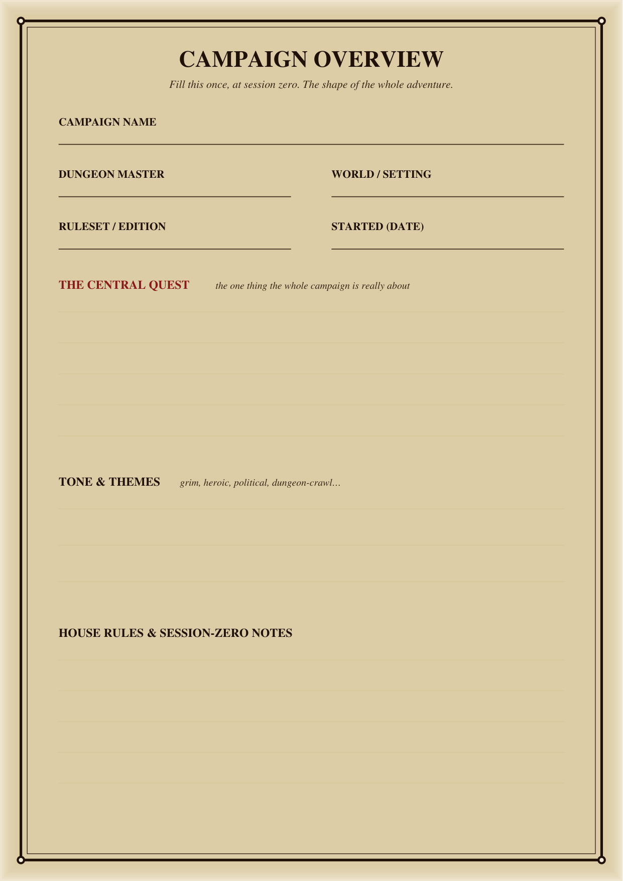 DnD Campaign Journal Printable 5e preview 3