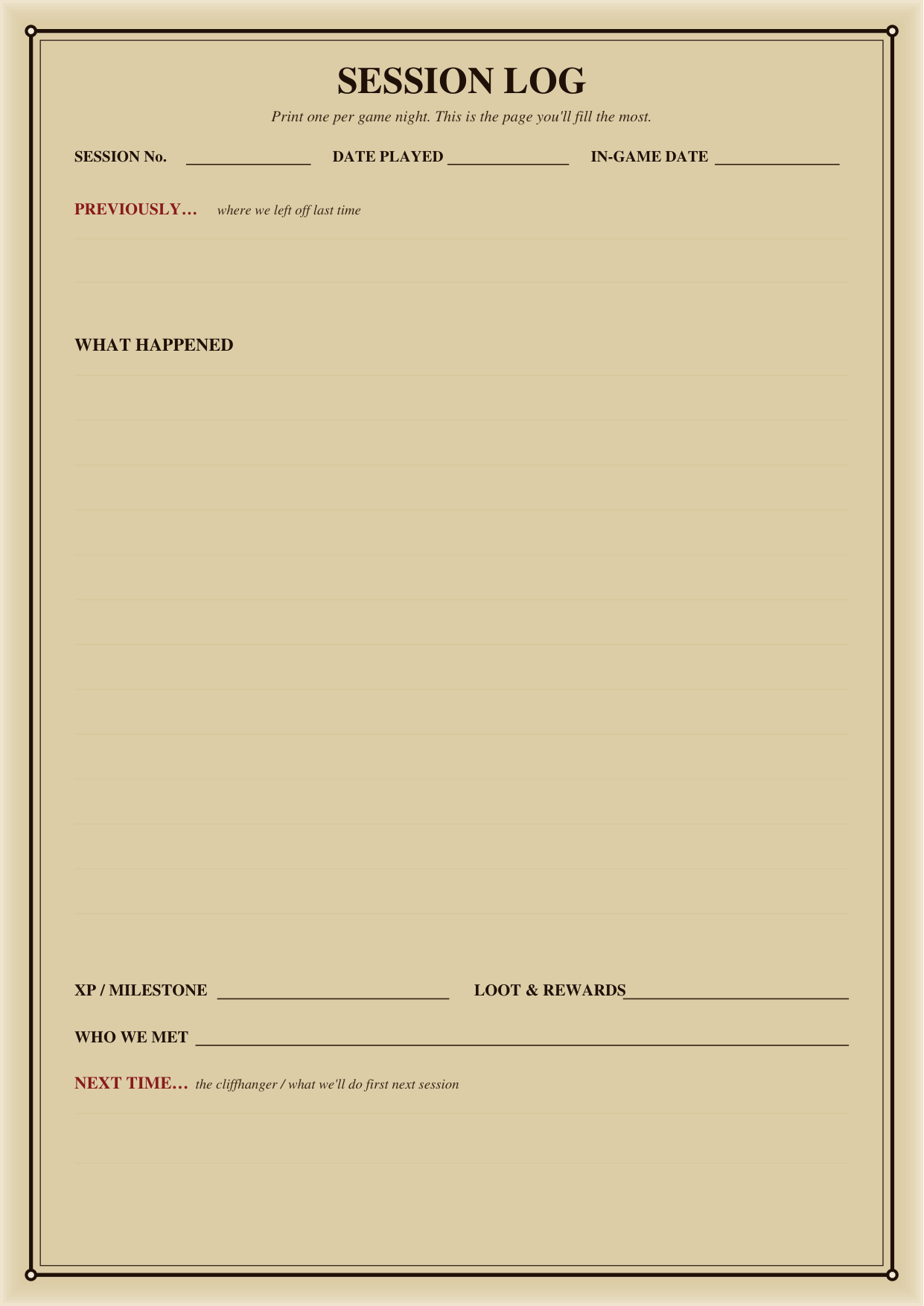 DnD Campaign Journal Printable 5e preview 5