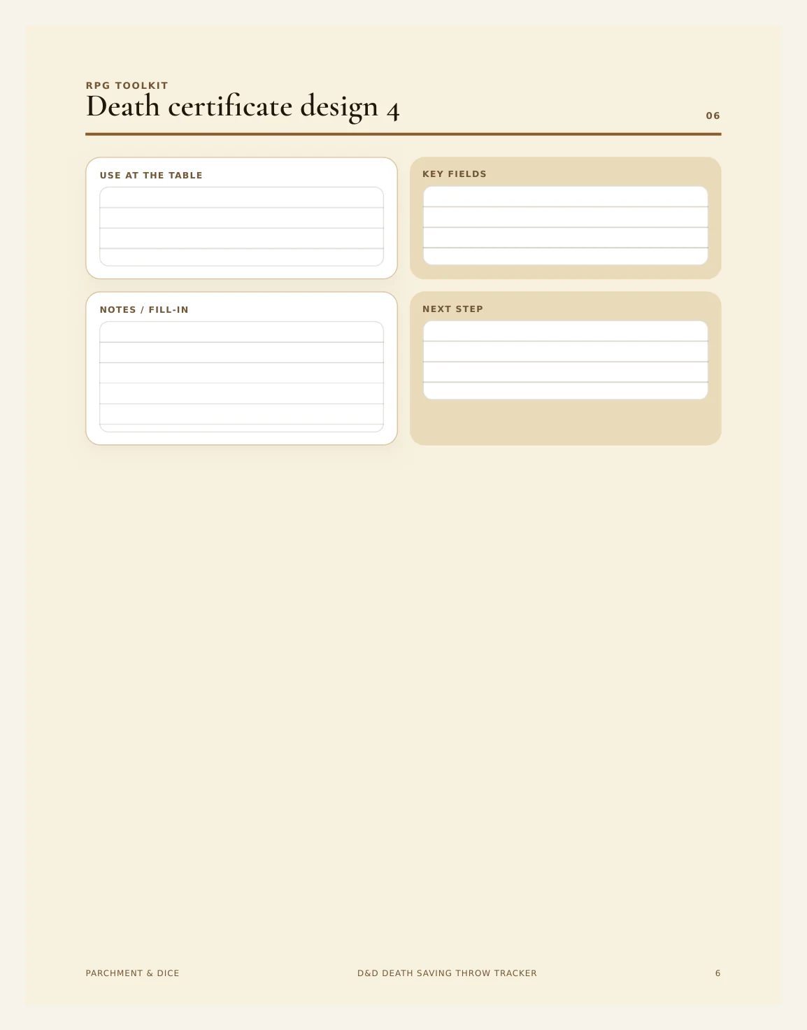 DnD Death Saving Throw Tracker Printable — Preview page 2