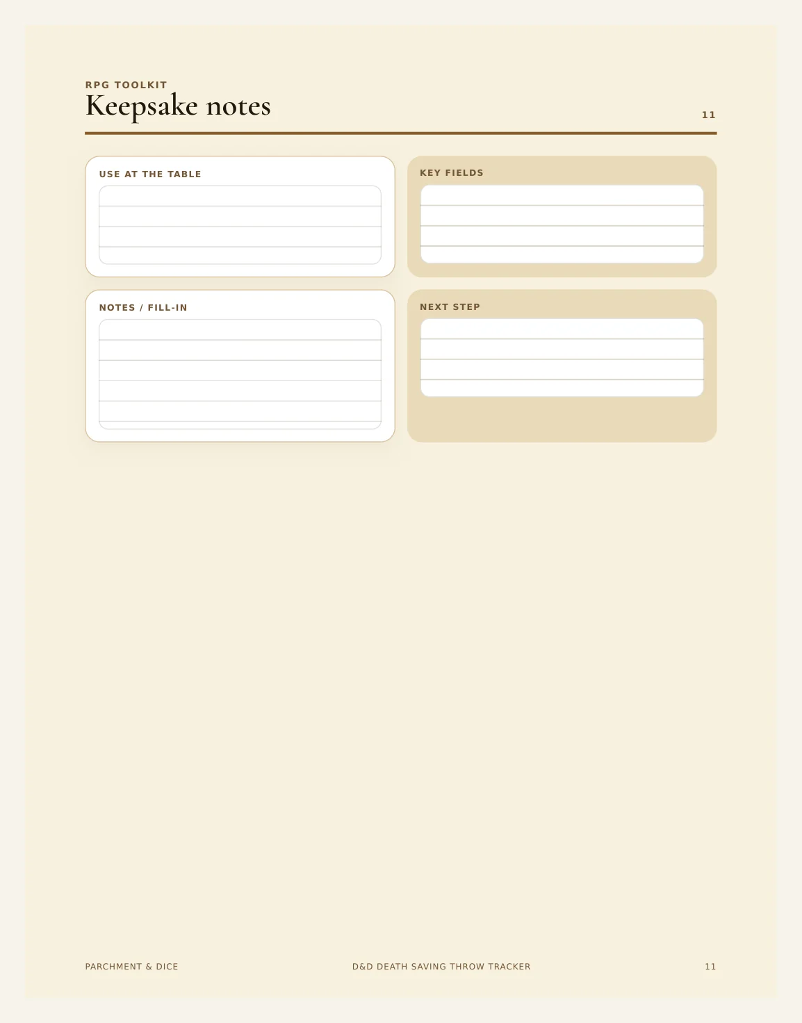 DnD Death Saving Throw Tracker Printable — Death Save Tracker Actual Buyer Preview 3