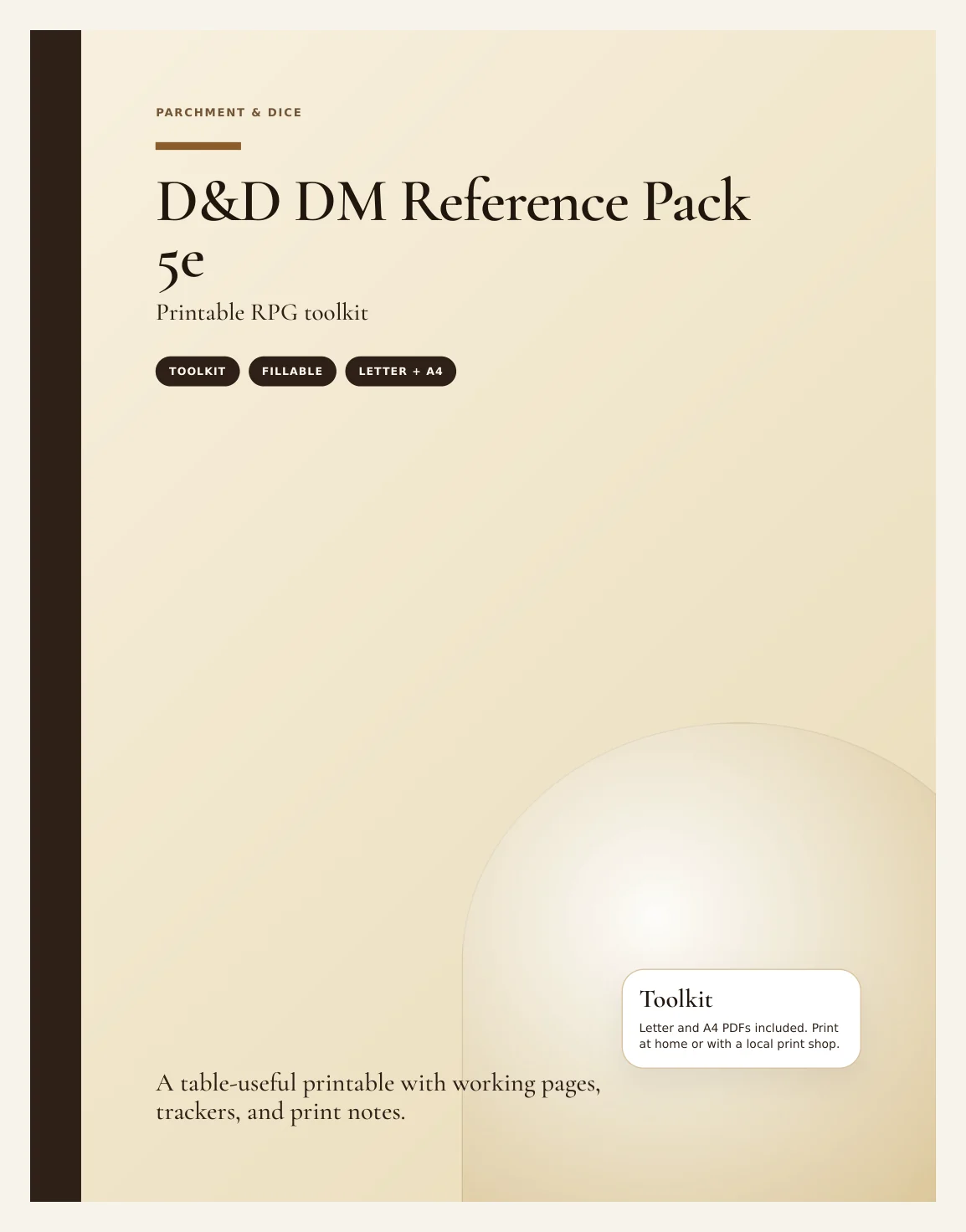 DnD DM Reference Pack Printable 5e — Preview page 1