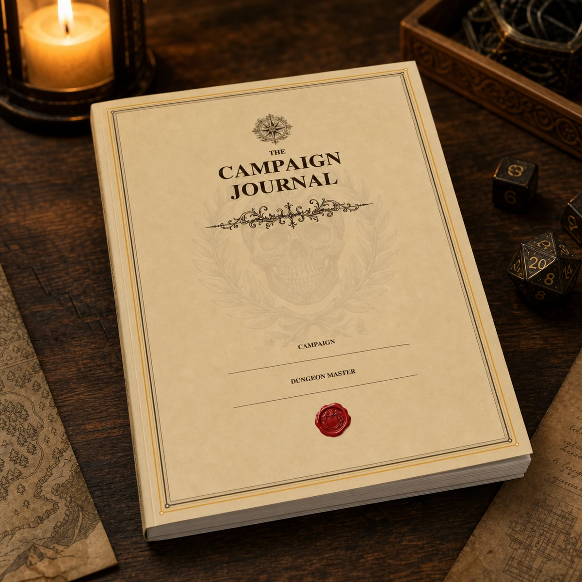 Personalised Campaign Journal — Physical Edition — A 5.75×8 ruled journal with a custom campaign cover