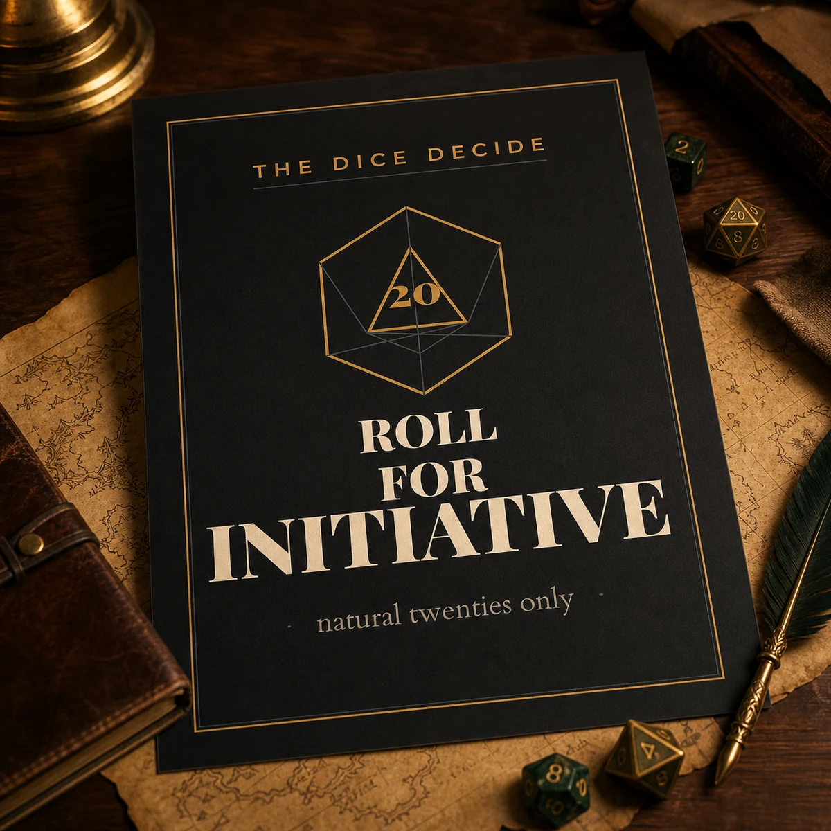 Roll For Initiative D&D Poster – D20 Dice Quote, Game Room Decor (Instant Download) — D20 Dice Quote, Game Room Decor (Instant Download)