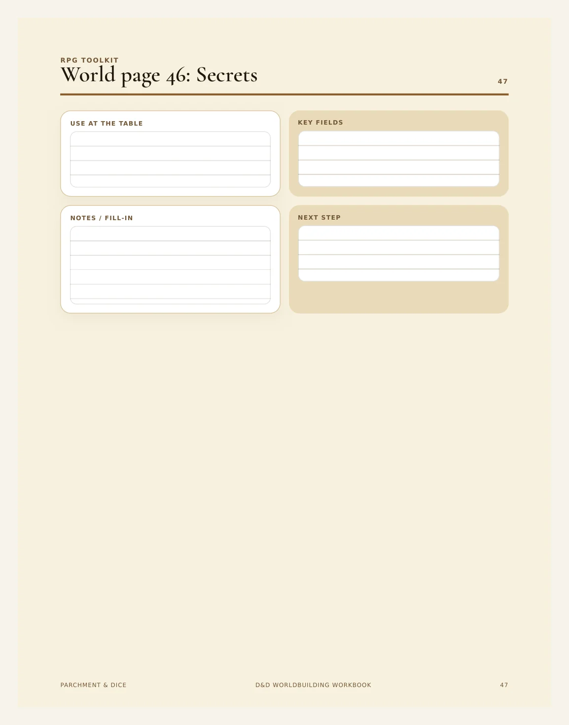 DnD Worldbuilding Workbook Printable — Preview page 2
